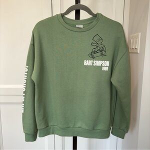 Green Bart Simpson Graphic Crewneck Sweatshirt